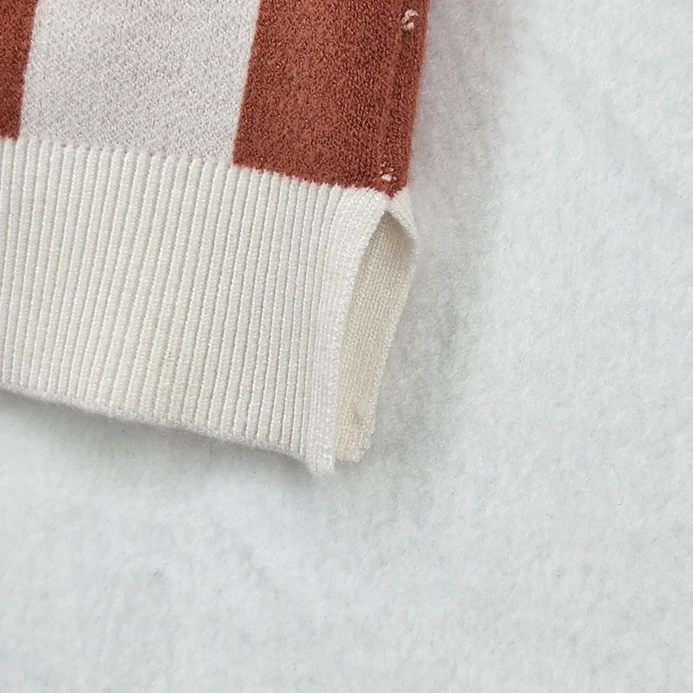 Max Studio Kids Rust Checkerboard Sweater Pleated Skirt and Headband Set Size‎ 4